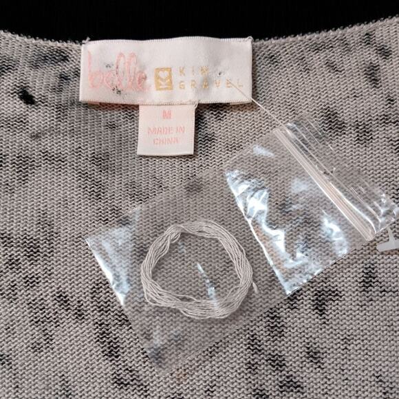 NEW BELLE KIM GRAVEL Cardigan Sweater M Animal Print Snake Python Office Career - Picture 5 of 7